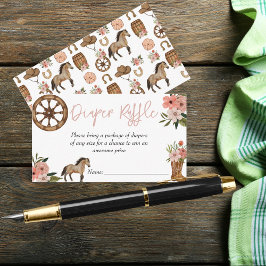 Tarjeta De Recepción Niñita En Camino De Baby Shower Diaper Raffle