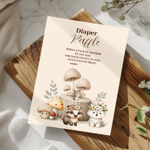 Tarjeta De Recepción Niño Boho Woodland Diapper Raffle