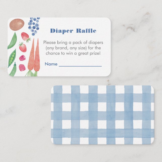 Tarjeta De Recepción Niño de edad local ducha Diaper Raffle (Anverso / Reverso)