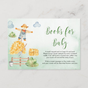 Tarjeta De Recepción Niño de granja solicitud de libro de Baby Shower