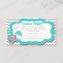 Niño elefante Baby Shower Diaper Verde azulado Raf