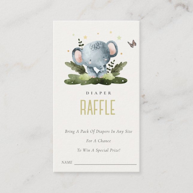 Tarjeta De Recepción Niños de animales de jungla silvestre Diaper Raffl (Anverso)