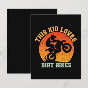 Tarjeta De Recepción Niños Divertida Moto de Cross