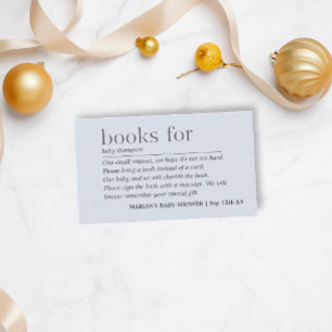 Tarjeta De Recepción Niños minimalistas: Libros azules pálidos para beb