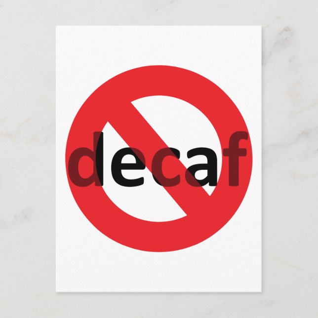 Tarjeta De Recepción ¡No Hay Decaf! (Anverso)