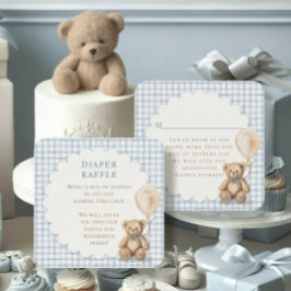 Tarjeta De Recepción No podemos esperar Osito de peluche Pañales Niño B