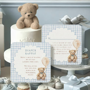 Tarjeta De Recepción No podemos esperar Osito de peluche Pañales Niño B