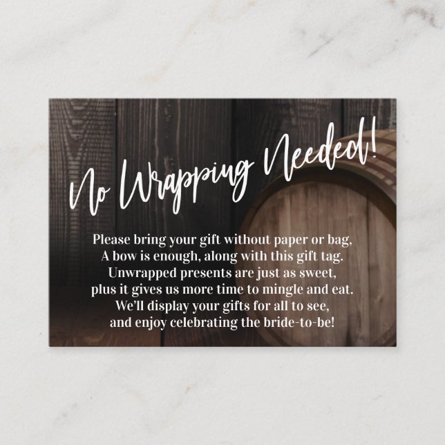 Tarjeta De Recepción ¡No se necesita ajuste! Escritura a mano Barril de (Anverso)