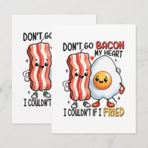 Tarjeta De Recepción No te vayas Bacon mi corazón