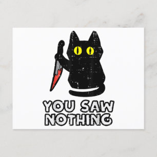 Tarjeta De Recepción No viste nada de negro Gato Gracioso Halloween