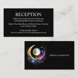 Tarjeta De Recepción Noche celestial de luna llena noche de estrellas m