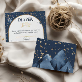 Tarjeta De Recepción Noche Cute Woodland Animal Diaper Raffle