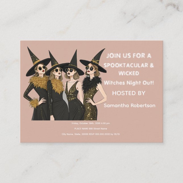 Tarjeta De Recepción Noche de Brujas  (Anverso)