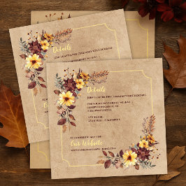Tarjeta De Recepción Noche de otoño de Florals & Accommodation Info Bod