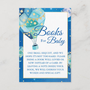 Tarjeta De Recepción Noche Estrellas Balón De Aire Caliente Libros Para