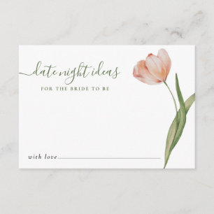 Tarjeta De Recepción Noche moderna Tulip Date Ideas Bridal Shower