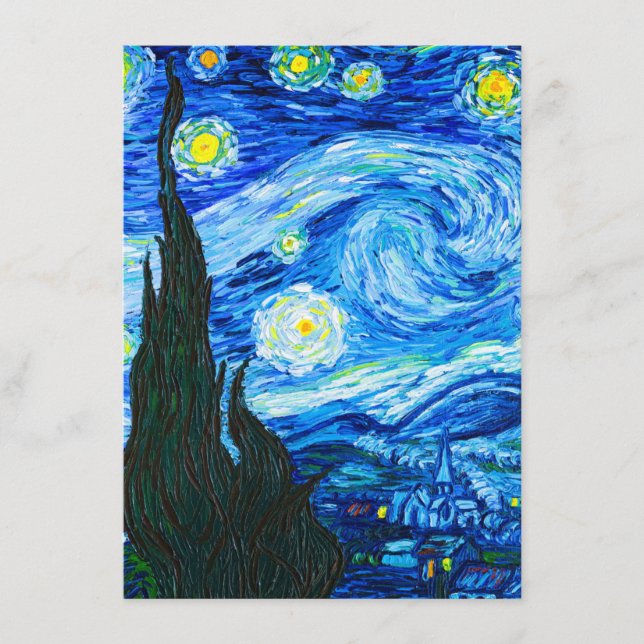Tarjeta De Recepción Noche Van Gogh Starry (Anverso)