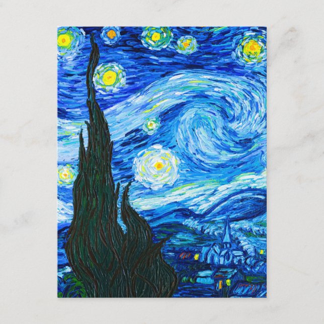 Tarjeta De Recepción Noche Van Gogh Starry (Anverso)