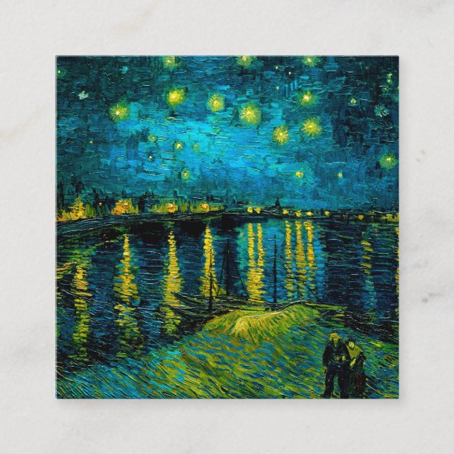 Tarjeta De Recepción Noche Van Gogh Starry sobre el Ródano (Anverso)