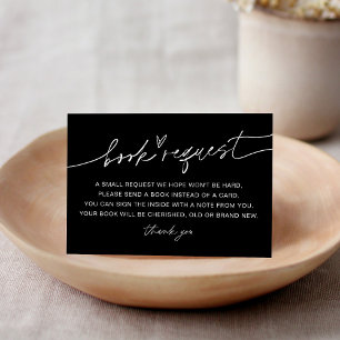 Tarjeta De Recepción NOIR Solicitud de libro de bebé Minimalista Insert