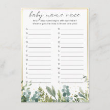 Nombra Race Baby Animals Juego de Baby Shower