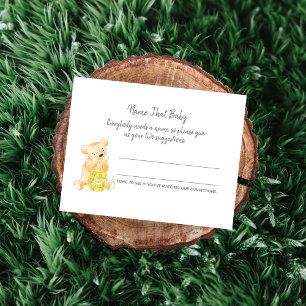 Tarjeta De Recepción Nombrar a ese bebé oso de peluche