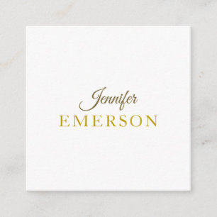 Tarjeta De Recepción nombre de color dorado profesional minimalista mod