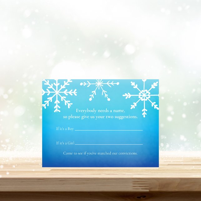 Tarjeta De Recepción Nombre de copo de nieve azul Sugerencias para jueg (Subido por el creador)