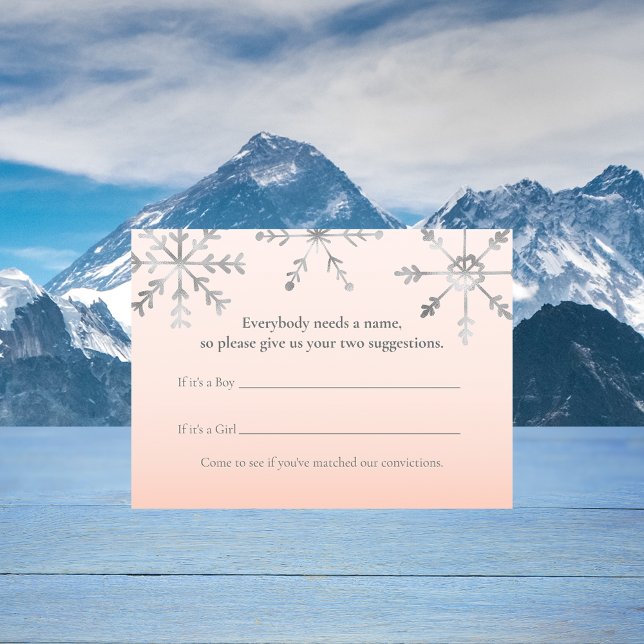 Tarjeta De Recepción Nombre de copo de nieve rosa Sugerencias de juego  (Subido por el creador)