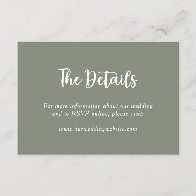 Tarjeta De Recepción Nombre de pareja de monograma froral verde sabio (Anverso)