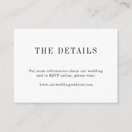 Tarjeta De Recepción Nombre De Pareja Monograma Moderno, Simple, Blanco