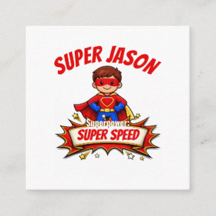 Tarjeta De Recepción Nombre de superhéroe personalizado para niños y su