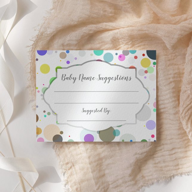 Tarjeta De Recepción Nombre del bebé sugerencias Polka Dots Baby Shower (Subido por el creador)
