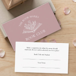 Tarjeta De Recepción Nombre del Club de Lectura Seleccione un Libro
