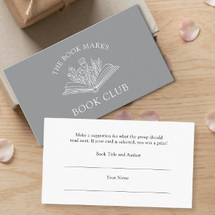 Tarjeta De Recepción Nombre del Club de Lectura Seleccione un Libro