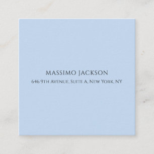 Tarjeta De Recepción Nombre minimalista moderno azul pálido profesional