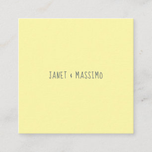 Tarjeta De Recepción Nombre minimalista personalizado amarillo pastel p