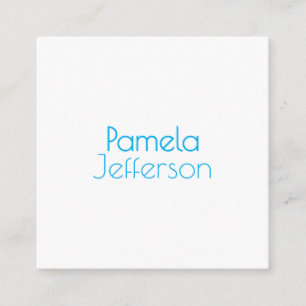 Tarjeta De Recepción Nombre moderno profesional azul y blanco minimalis