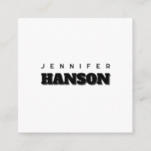 Tarjeta De Recepción Nombre moderno profesional en blanco y negro minim