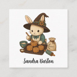 Tarjeta De Recepción Nombre personalizado o texto con Bunny Bakery