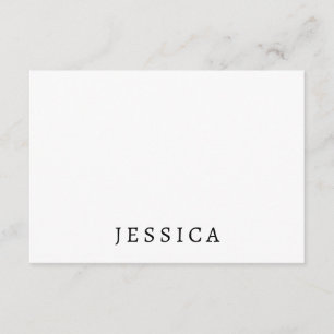 Tarjeta De Recepción Nombre profesional clásico único blanco negro