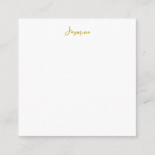 Tarjeta De Recepción Nombre profesional de caligrafía de color dorado