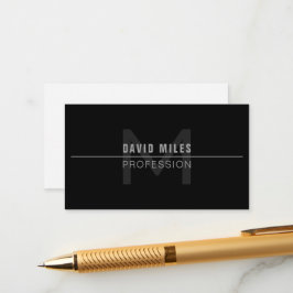 Tarjeta De Recepción Nombre profesional moderno gris oscuro