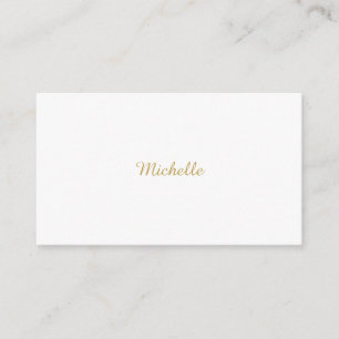 Tarjeta De Recepción Nombre Propio Creativo Moderno Color Dorado Script