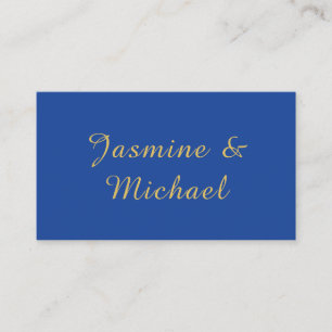 Tarjeta De Recepción Nombres de Pareja Caligrafía Chic Lovely Azul y Do