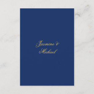 Tarjeta De Recepción Nombres de Pareja Lovely Chic Caligrafía Azul y Do