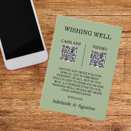Tarjeta De Recepción Nos Casamos Pozo de los Deseos Boda Verde