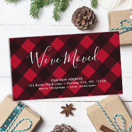 Tarjeta De Recepción Nos hemos mudado de nuevo hogar Red Buffalo Plaid