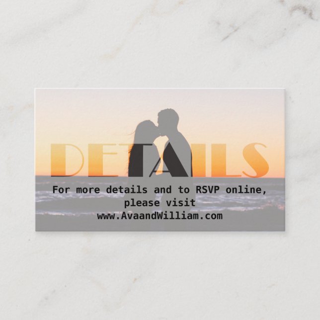 Tarjeta De Recepción Nosotros Hacemos - Boda de Verano - Detalles (Anverso)