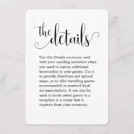 Tarjeta De Recepción Nosotros hacemos los detalles del Boda de caligraf